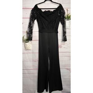 Black Lace Top Jumpsuit Women's US Size XL